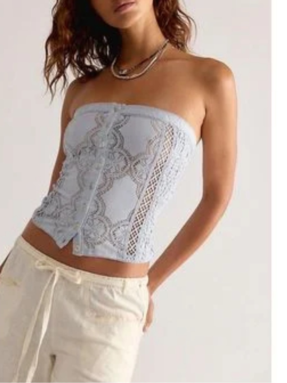Free People Doily Days Tube Top Blue